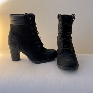 Black suede Timberland ankle boots